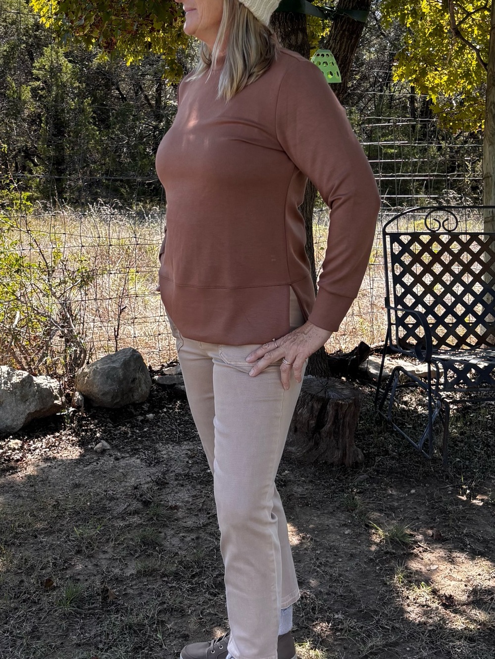 Women's Brown Crew Neck Sweater